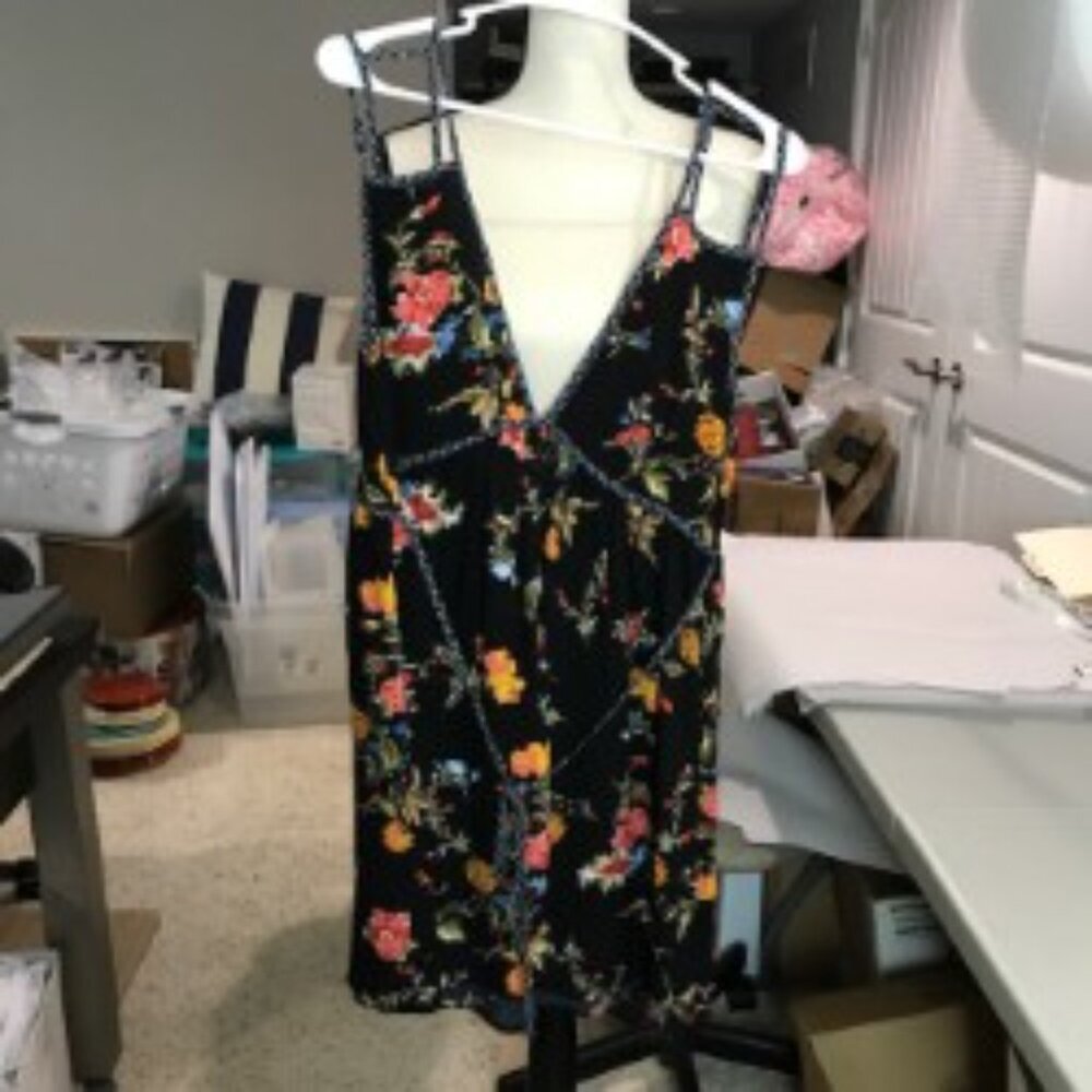 Band of Gypsies Black Floral Sundress Size M